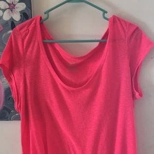 2XL 1/4 sleeve bright pink ladies top